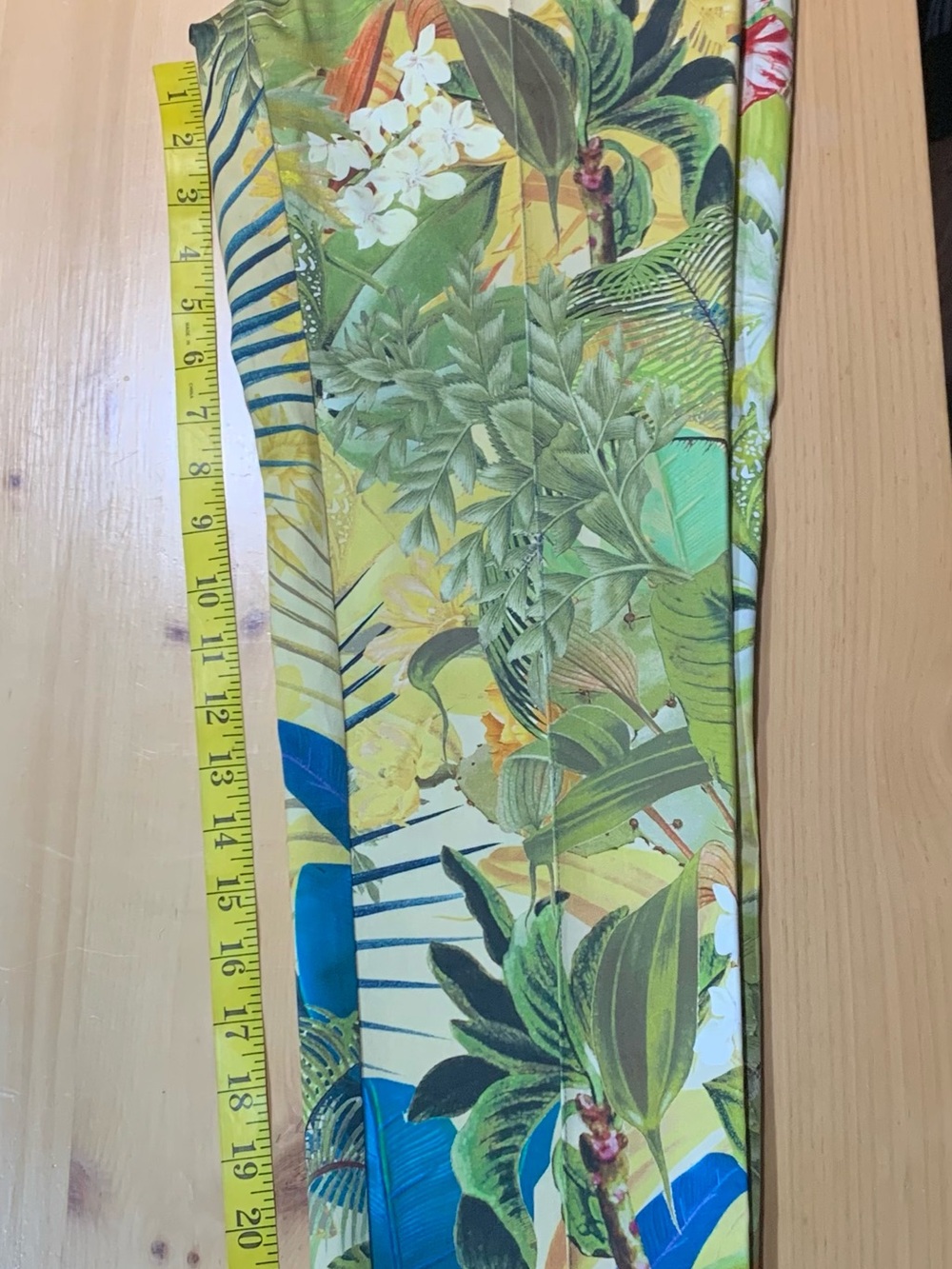 Marciano Tropical Leaf Print Pants in Green & Blue - Picture 2 of 3